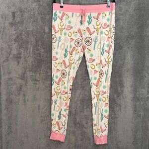 Little Sleepies Western Pajama Jogger Pants M Bamboo Cowgirl Print Lounge Cozy